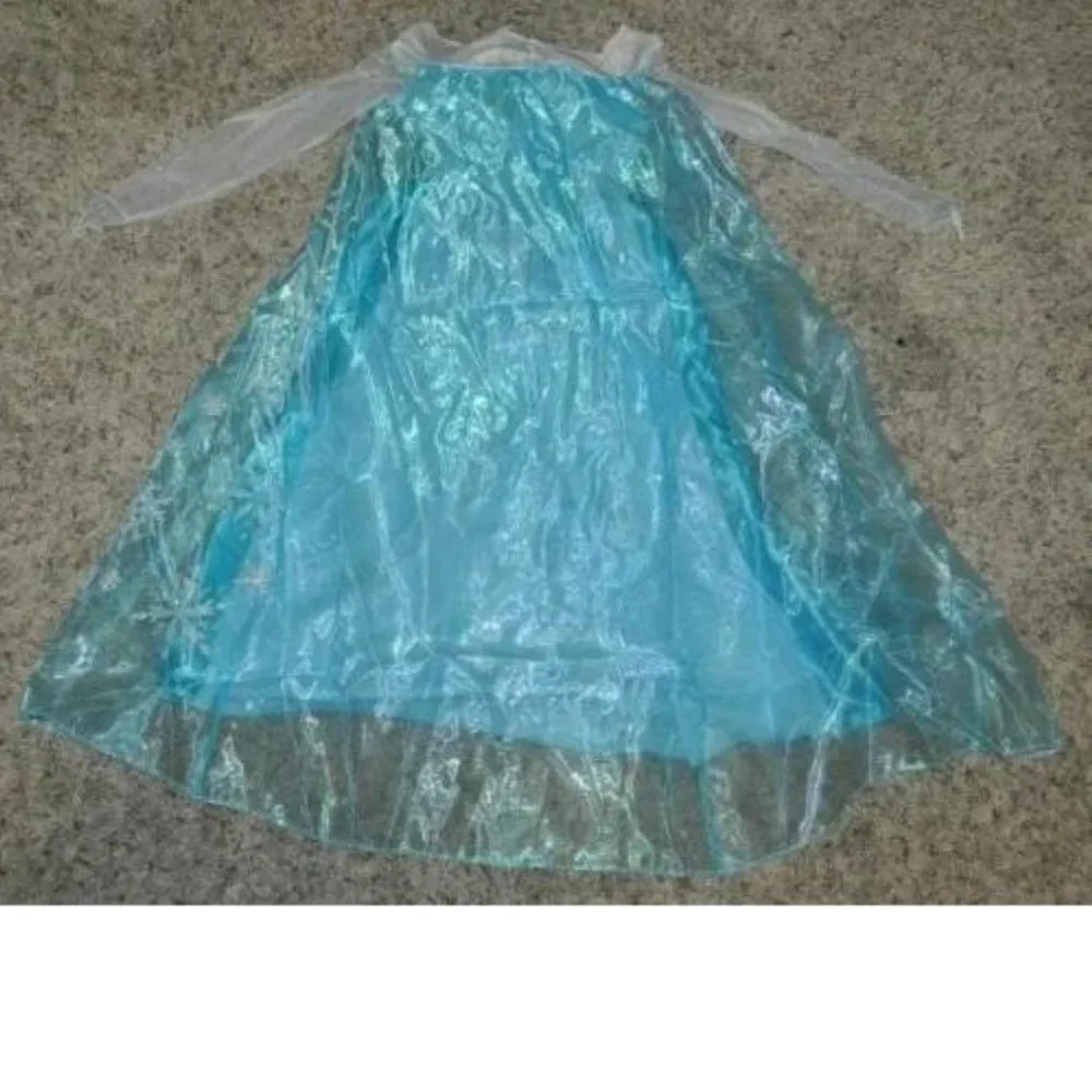 Disney Frozen Elsa Halloween Costume 10/12 Blue Dress, Tiara & Wand 3 Pc Girls